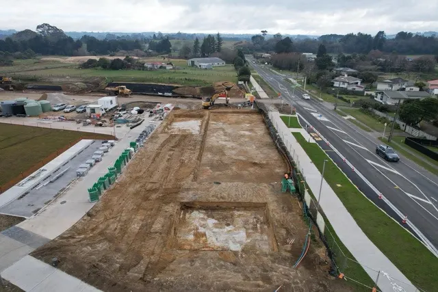 Groundworks and foundation trenches seen from above