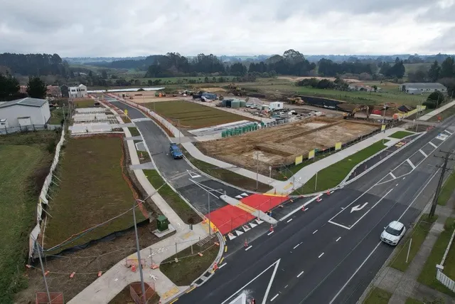 Aerial view of the centre site and surrounding roads